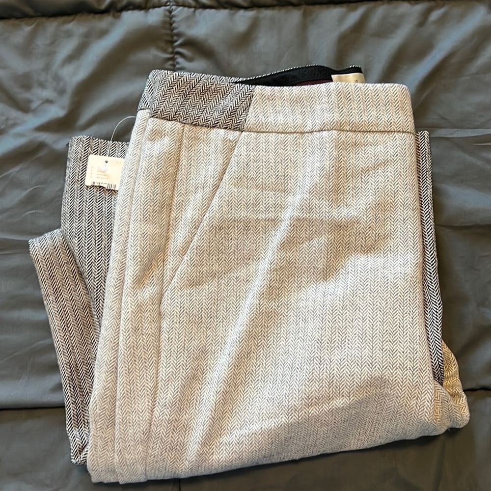 Anthropologie Elevenses Gray Ombré Wool Trouser Size 8
